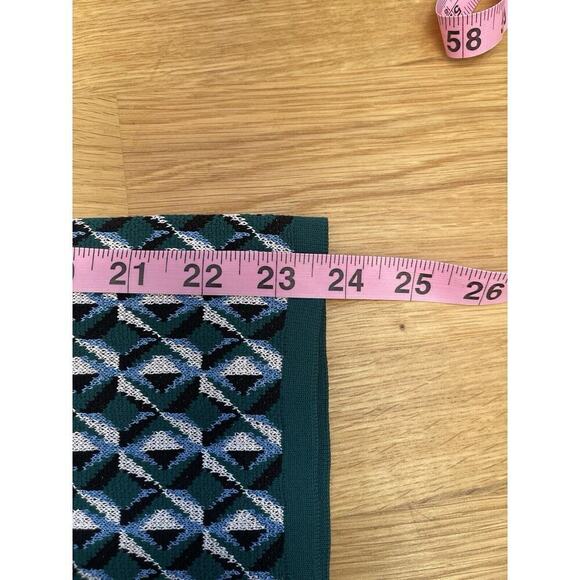 Zara Pants Womens Size S Blue Green Textured Knit Print Pull On Retro Artsy - Picture 6 of 6